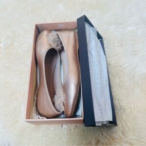 Ruby & Bloom Rose Gold Metallic Faux Leather Ballet Flats